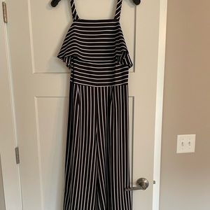 Leith navy and white striped jumpsuit